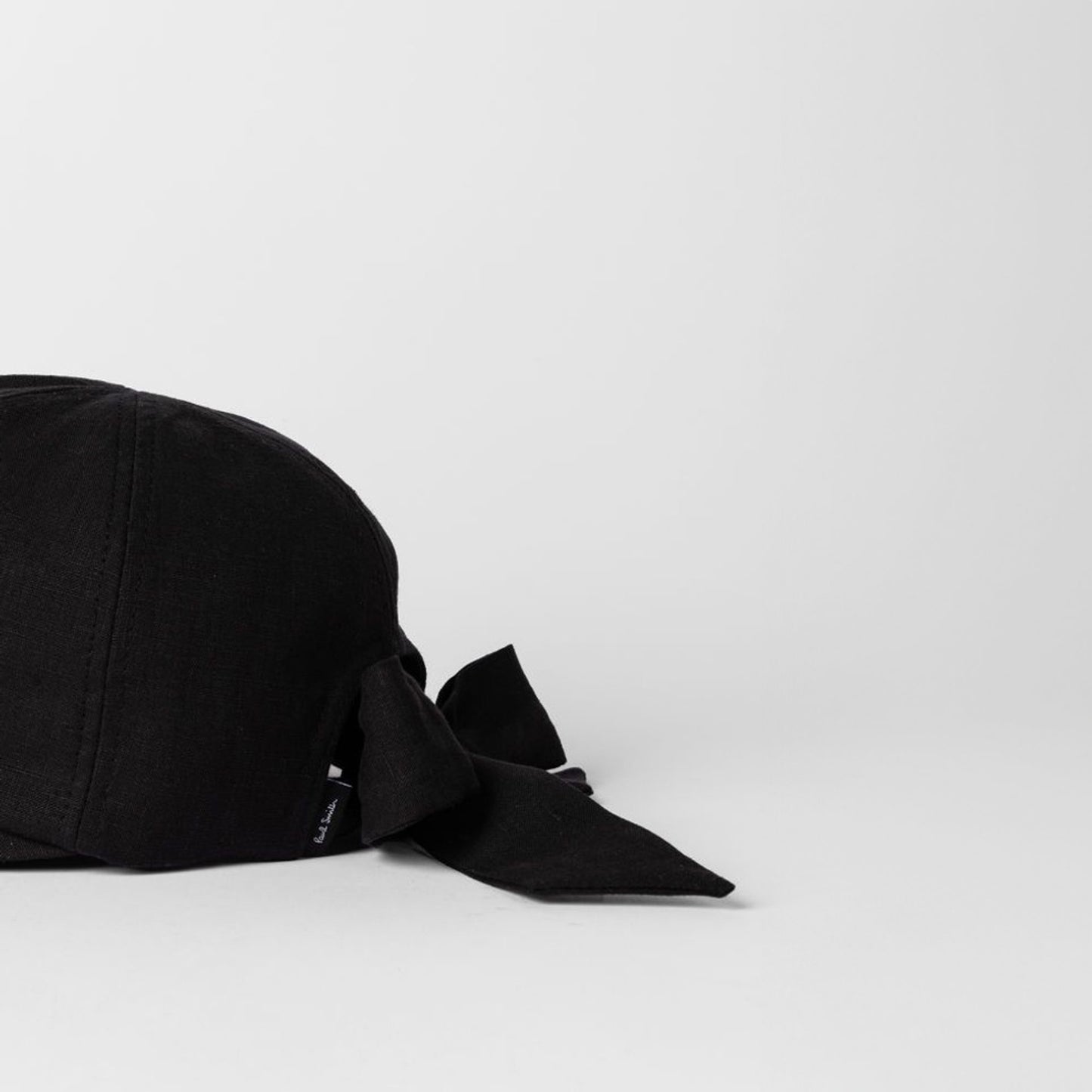 Linen Bow Cap - Black