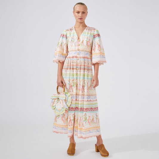 - Dancing Girls Broderie Anglaise Dress - Multi