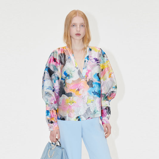 Nandya Crinkled Textured Top - Liquified Orchid