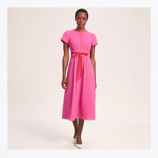 - Rosie Techni Voile Maxi Dress - Hot Pink/Crimson