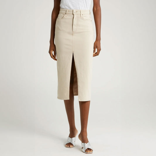 - Angela Midi Skirt - Soft Beige