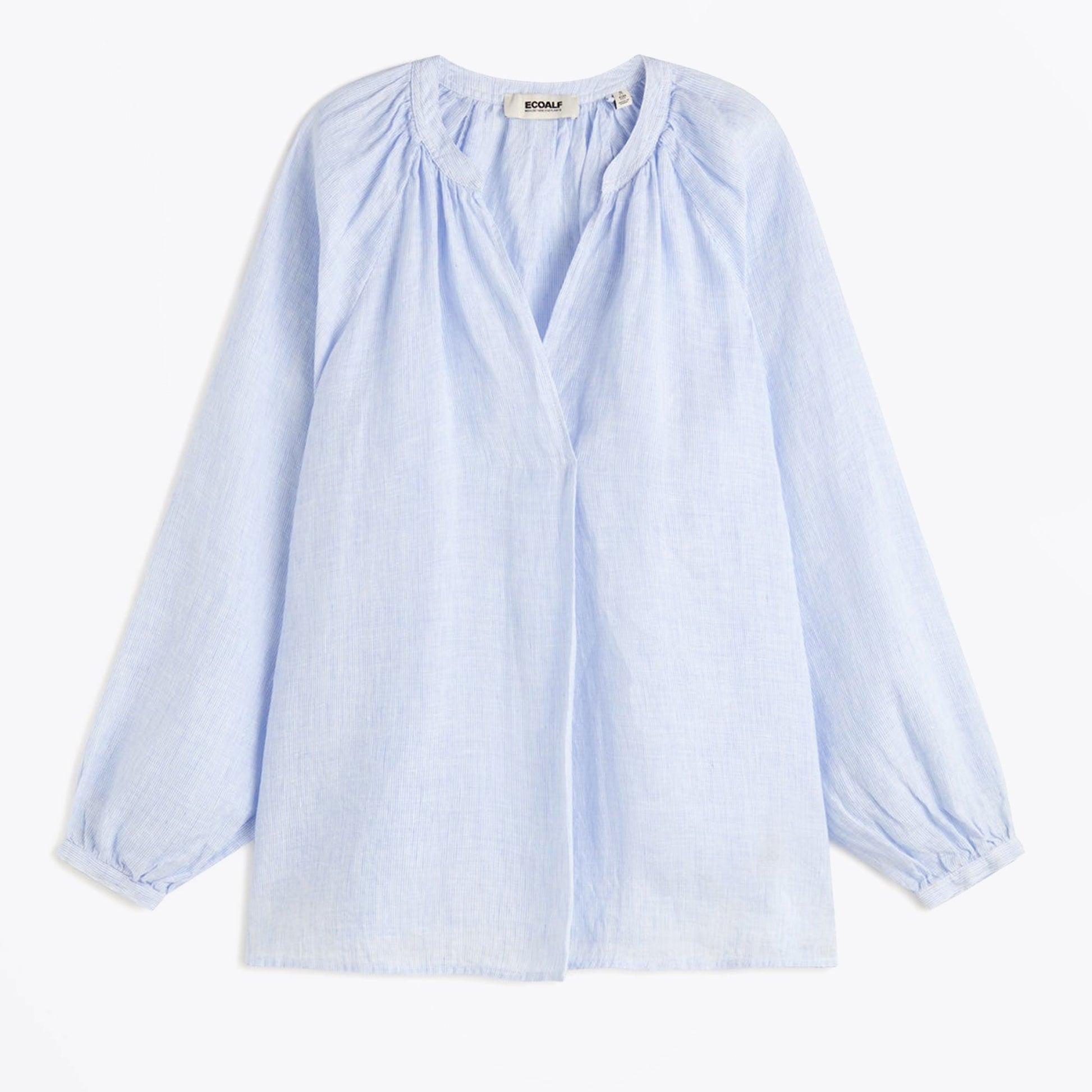 Ecoalf Lai Striped Shirt - Light Blue