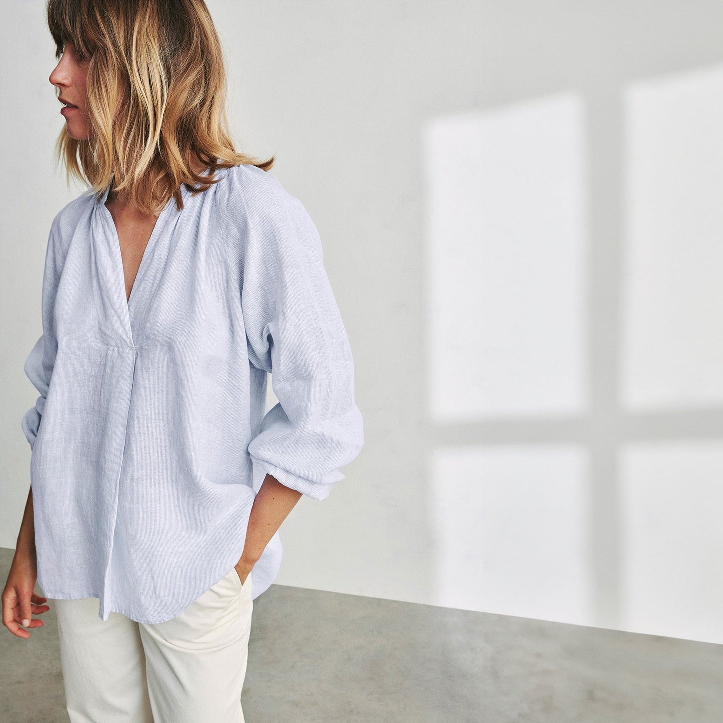 Lai Striped Shirt - Light Blue