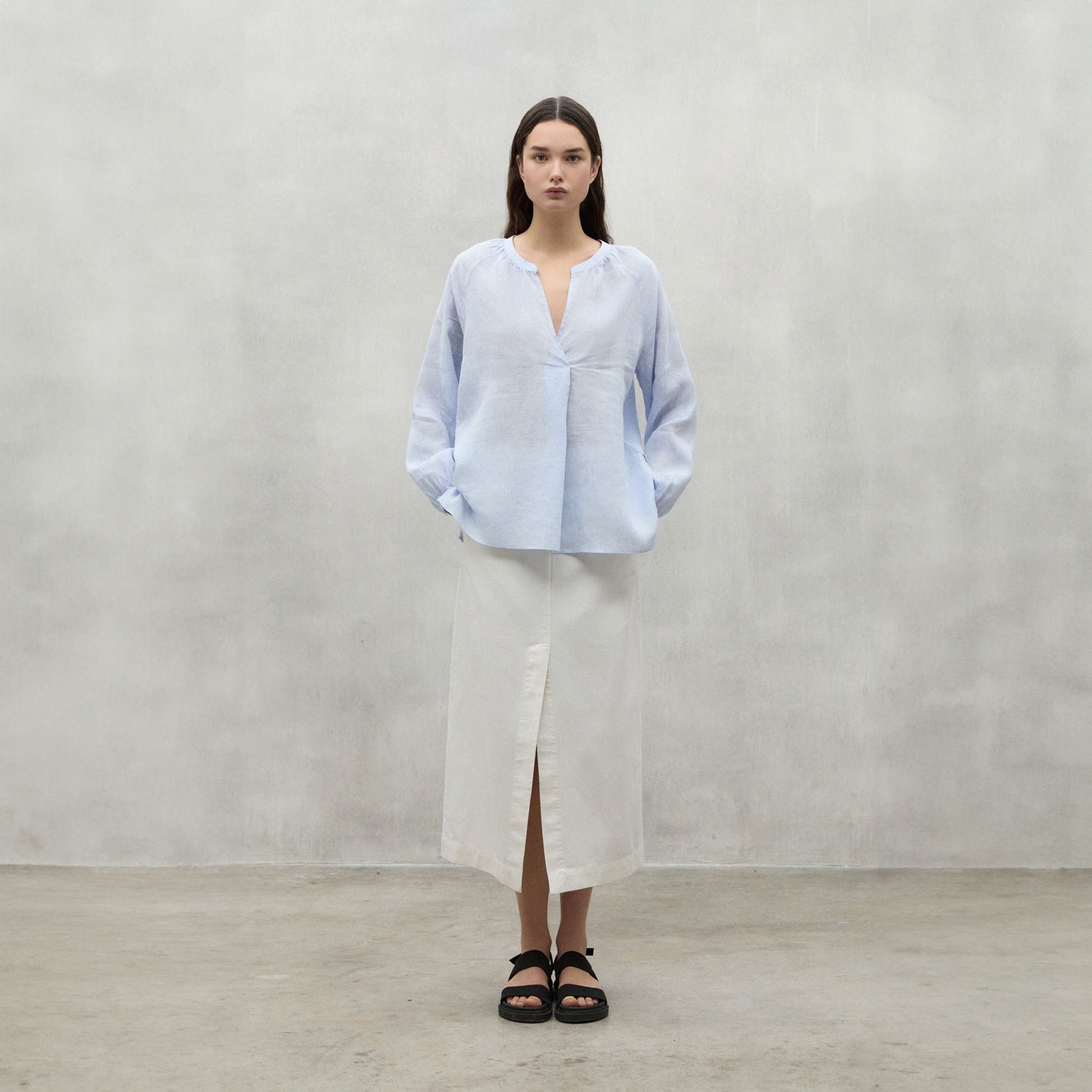 Ecoalf Lai Striped Shirt - Light Blue