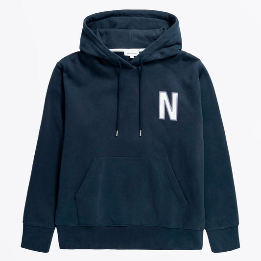 - Arne N Logo Hoodie - Dark Navy