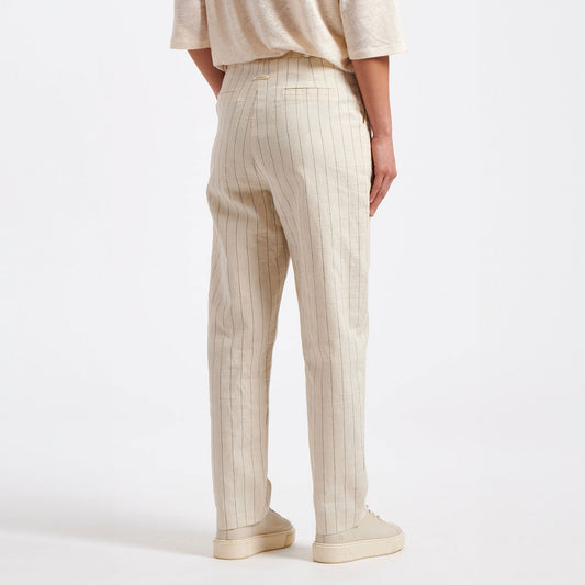 - Bart Pinstripe Trousers - Ecru