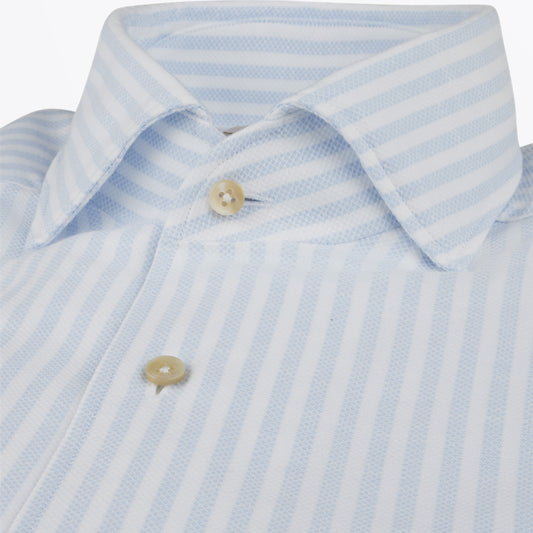 - Slimline Schiller Collar Shirt - Blue Stripe
