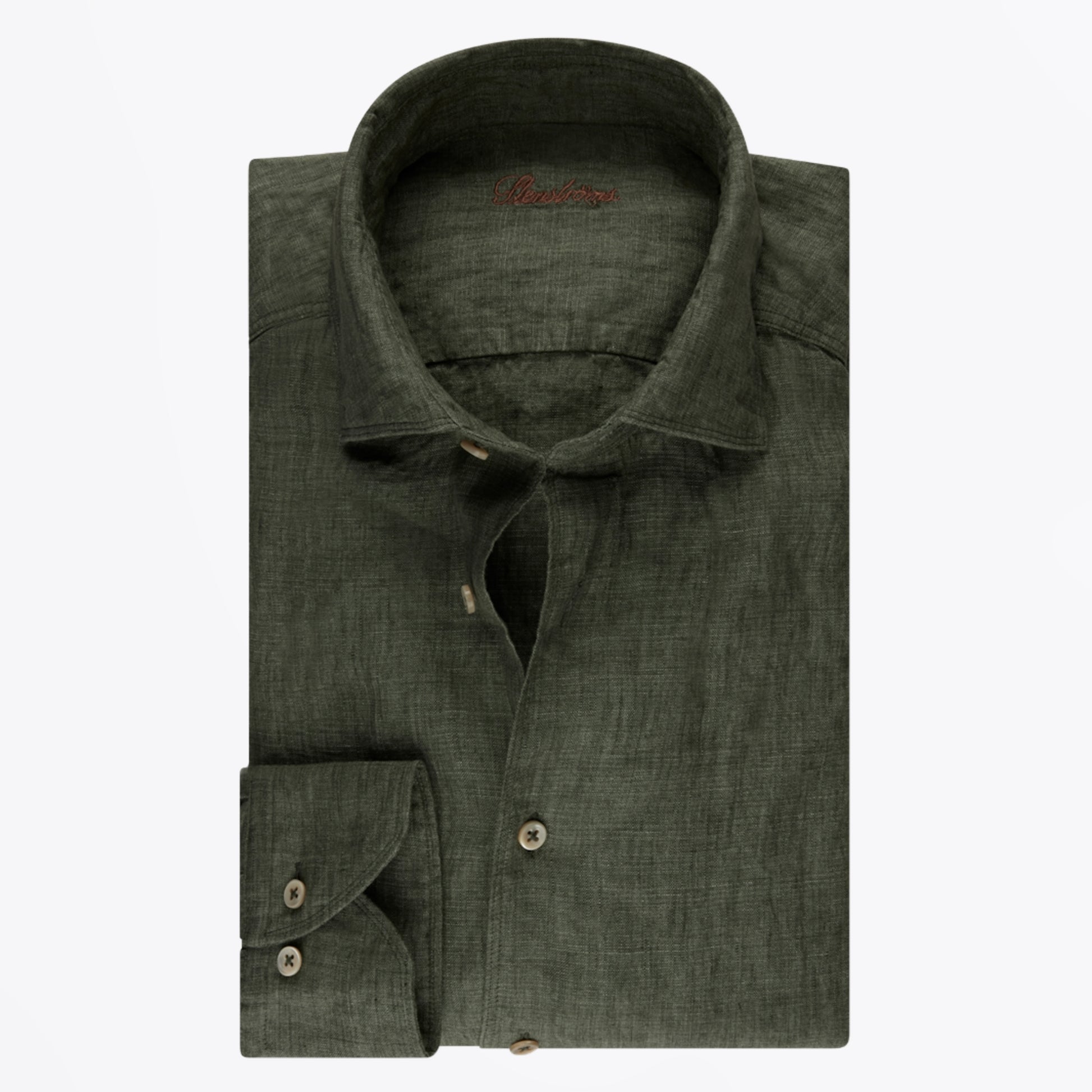 Stenstroms - Fitted Body Linen Shirt - Green
