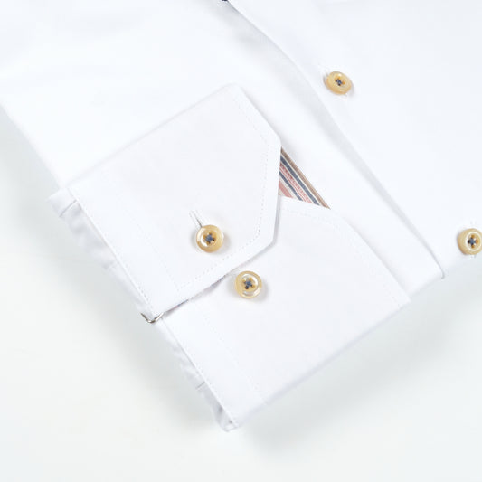 - Stripe Inlay Shirt - White