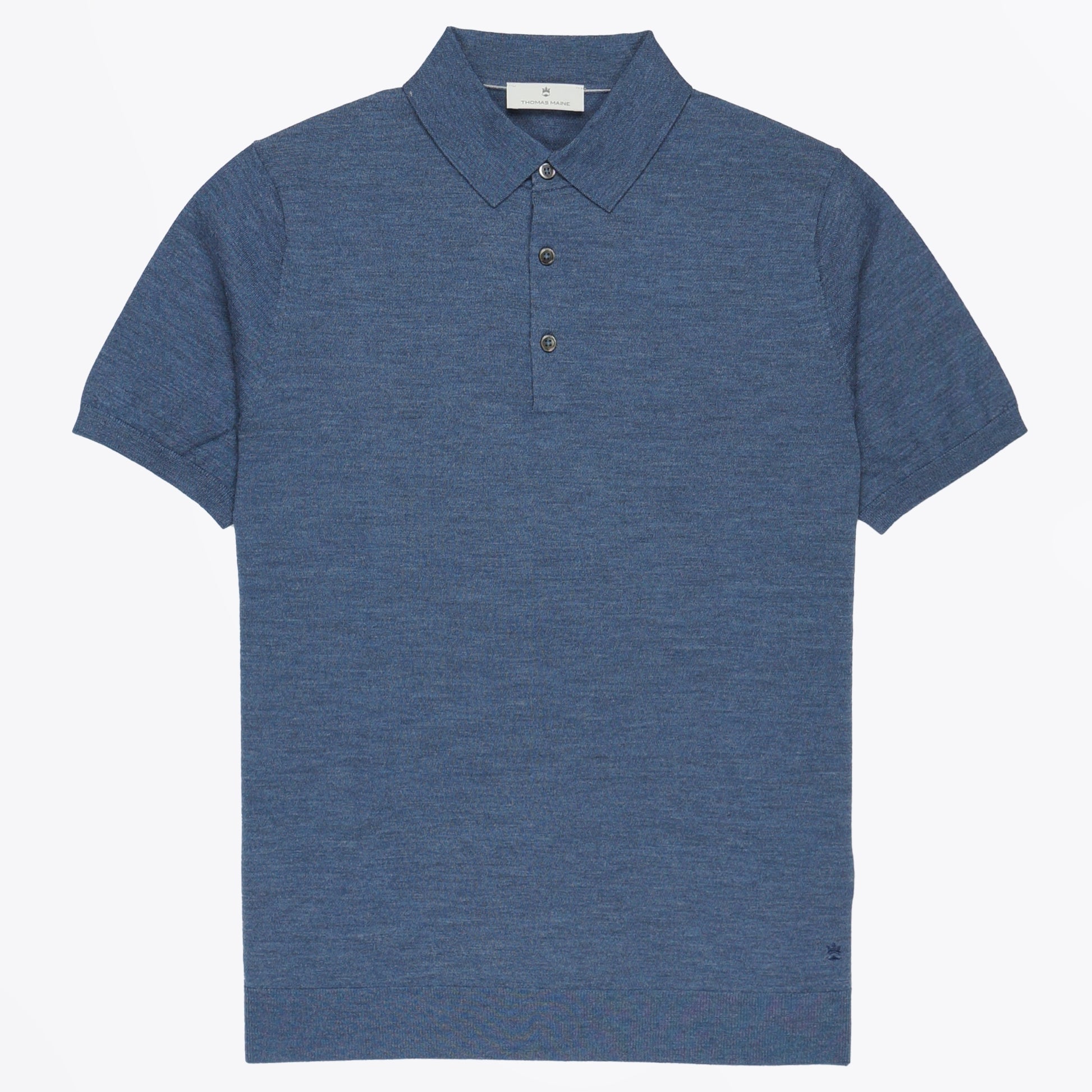 Thomas Merino SS Polo Shirt - Denim Blue