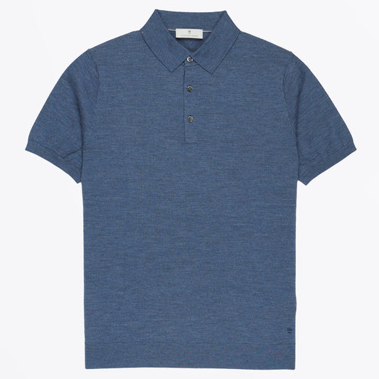 Merino SS Polo Shirt - Denim Blue