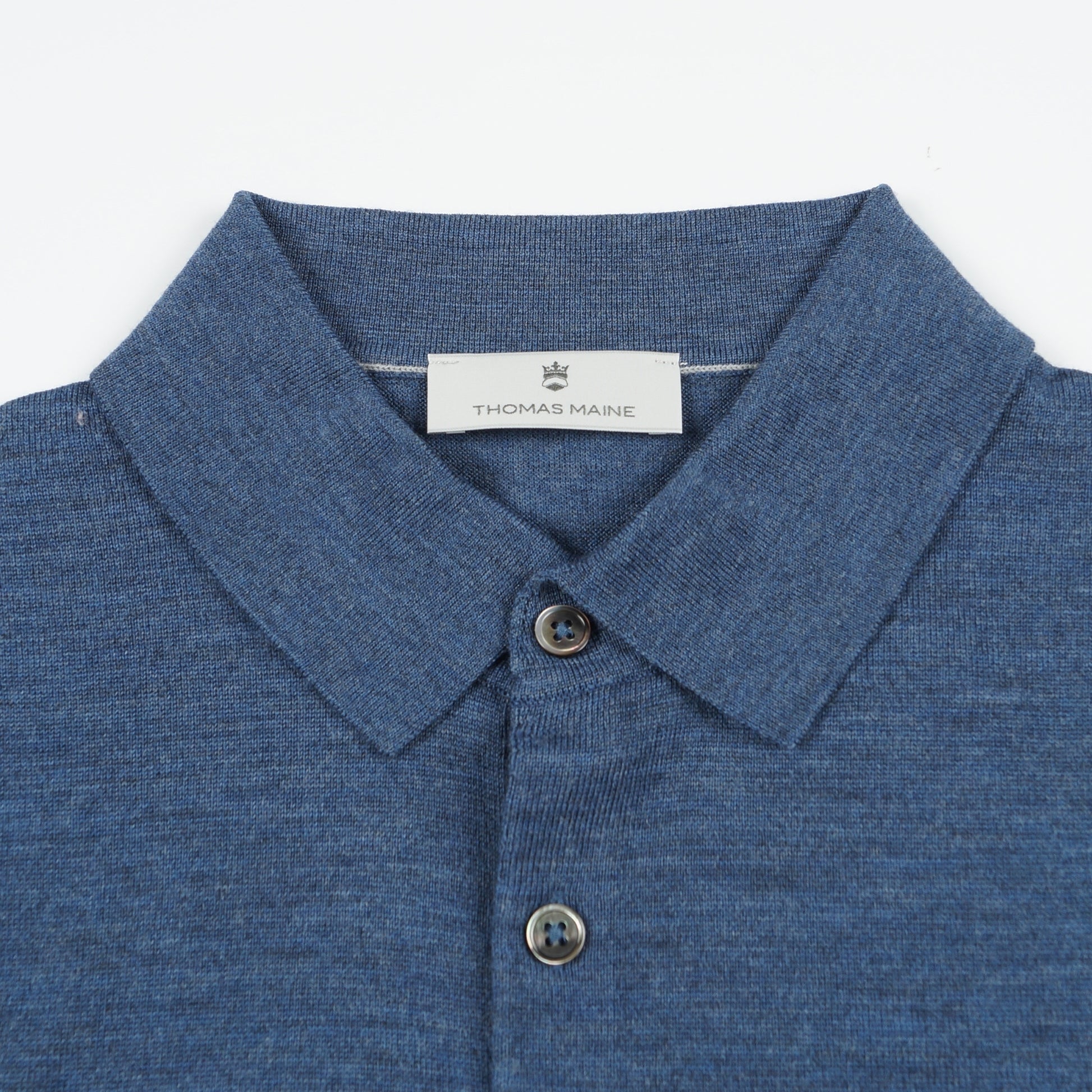 Thomas Merino SS Polo Shirt - Denim Blue