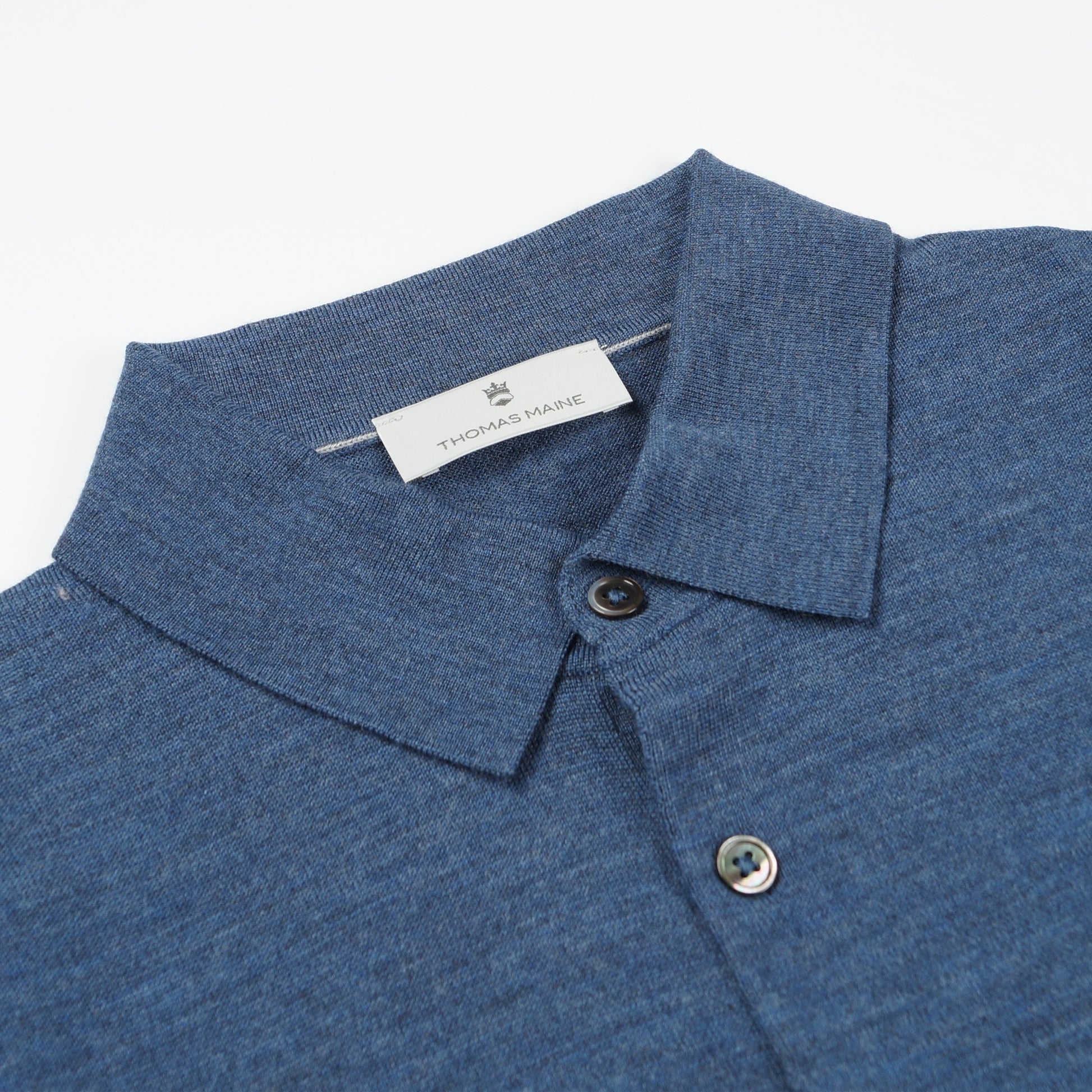 Thomas Merino SS Polo Shirt - Denim Blue