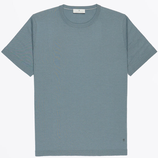 - Merino SS Pullover - Blue/Grey