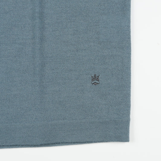 - Merino SS Pullover - Blue/Grey