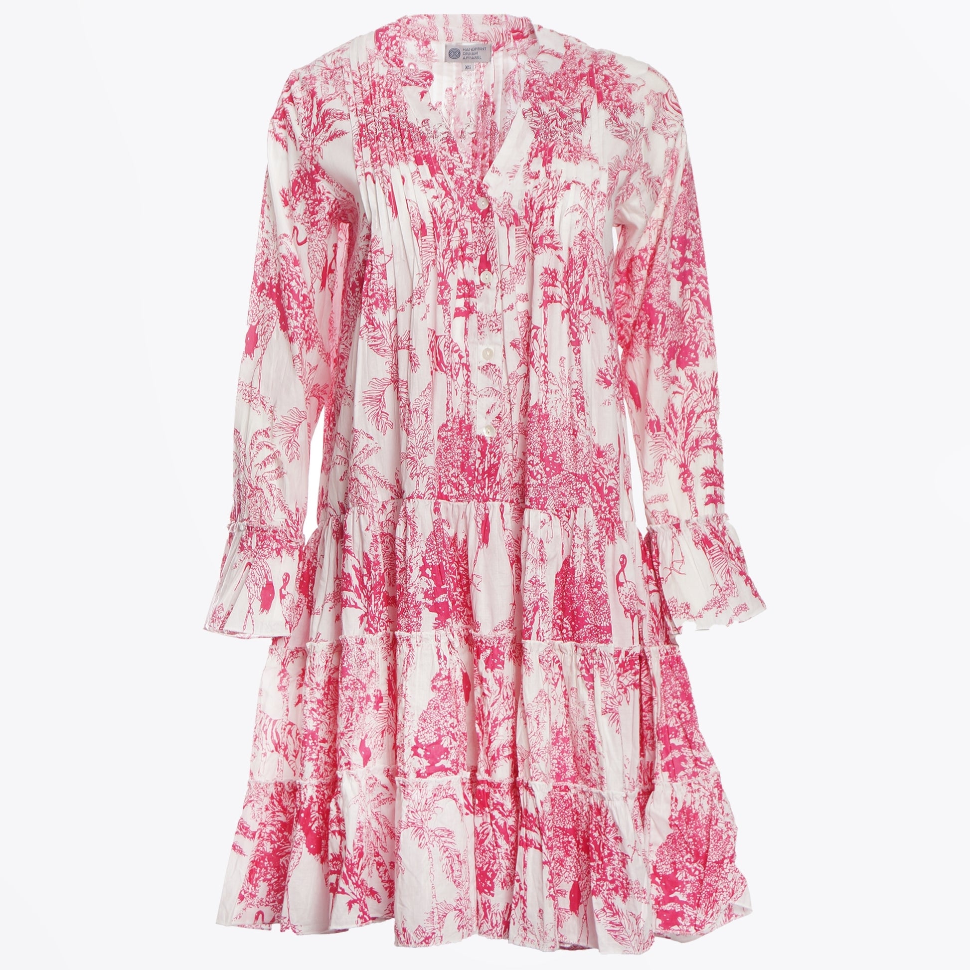 Handprint Lobster Dress - Pink Sketch