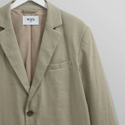 - Fintry Blazer Linen - Pale Khaki