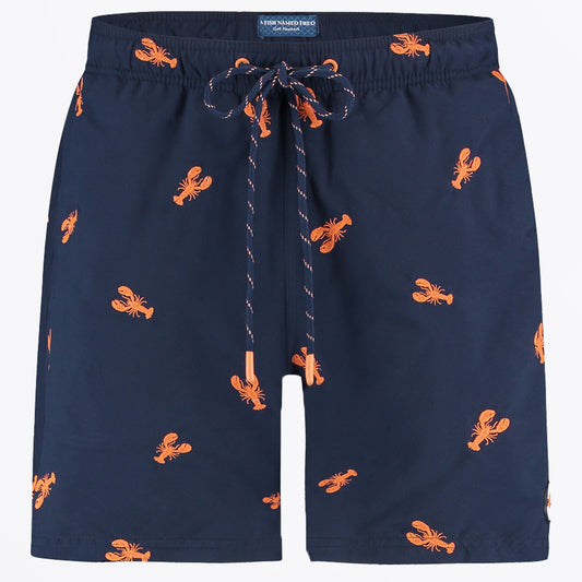 Lobster Embroidery Swimshort - Navy
