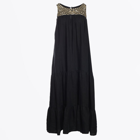 - Triangle Midi Dress - Black/Gold