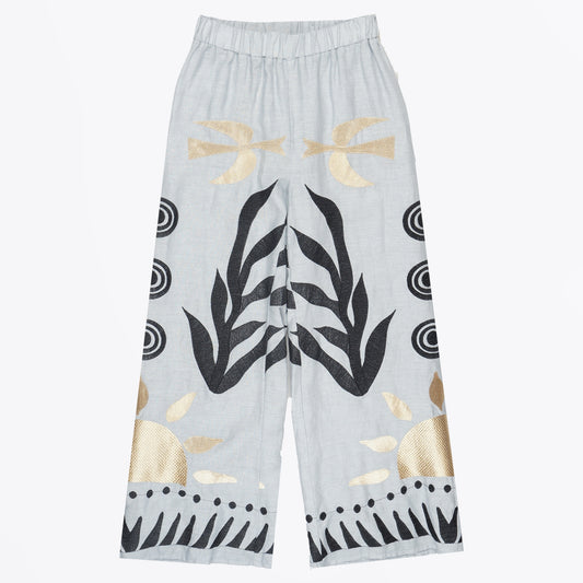 - Sun Linen Trousers - Light Grey