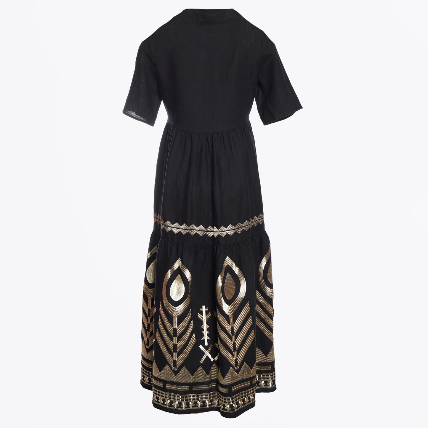 - Feather Arrow Maxi Dress - Black/Gold