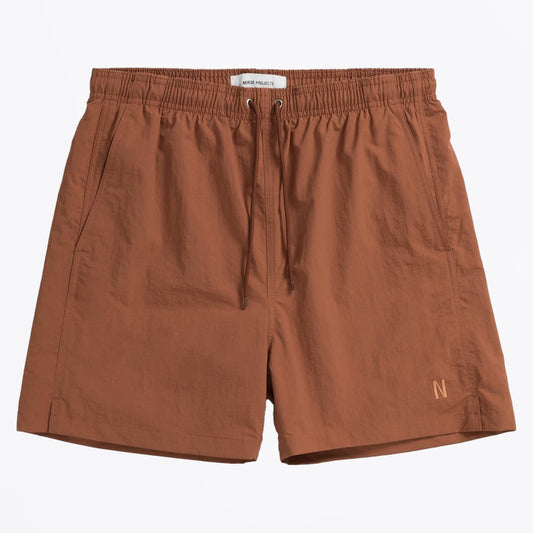 Hauge Nylon Swim Shorts - Red Ochre