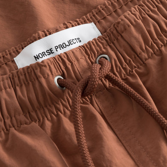 Hauge Nylon Swim Shorts - Red Ochre