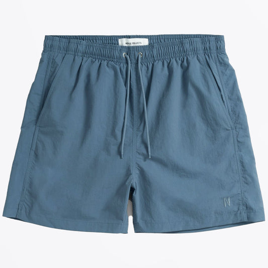 Hauge Nylon Swim Shorts - Fog Blue