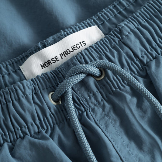 Hauge Nylon Swim Shorts - Fog Blue