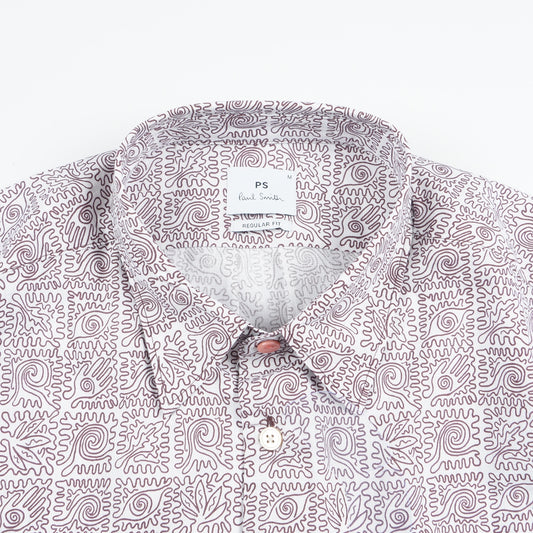 - Reg Fit Printed Shirt - White