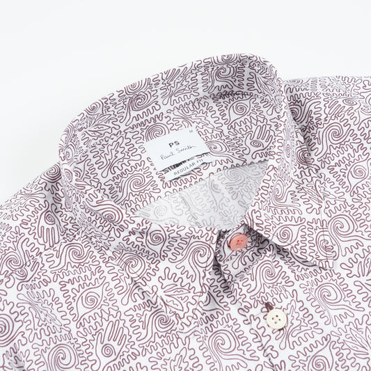 - Reg Fit Printed Shirt - White