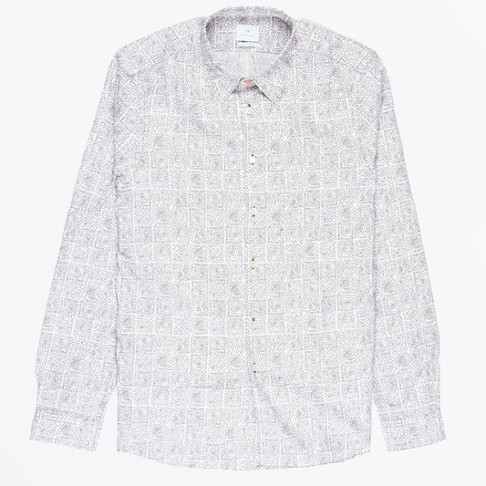 - Reg Fit Printed Shirt - White