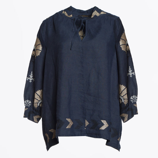 - Peacocks Mini Top - Navy Blue
