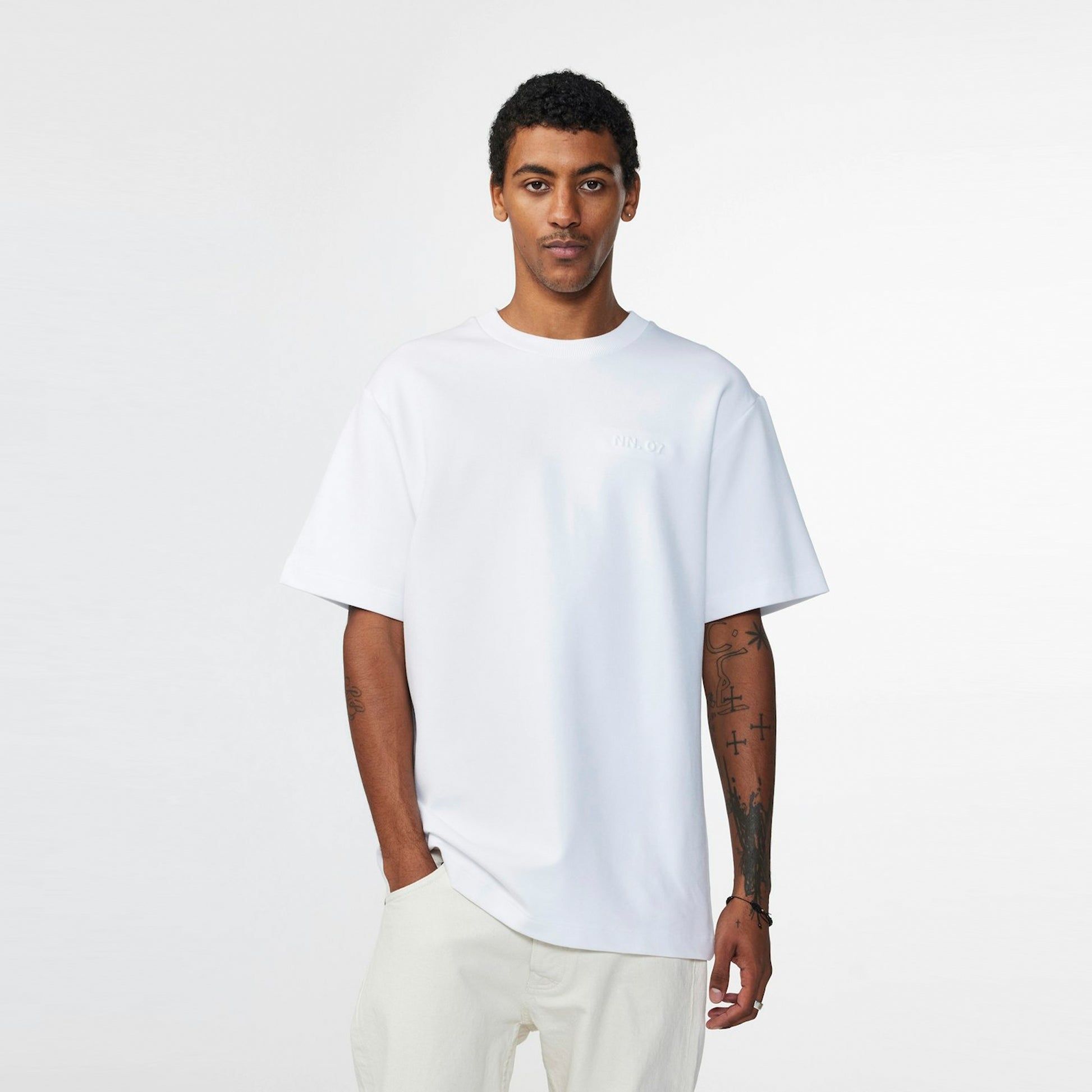NN07 Nat Logo Tee - White