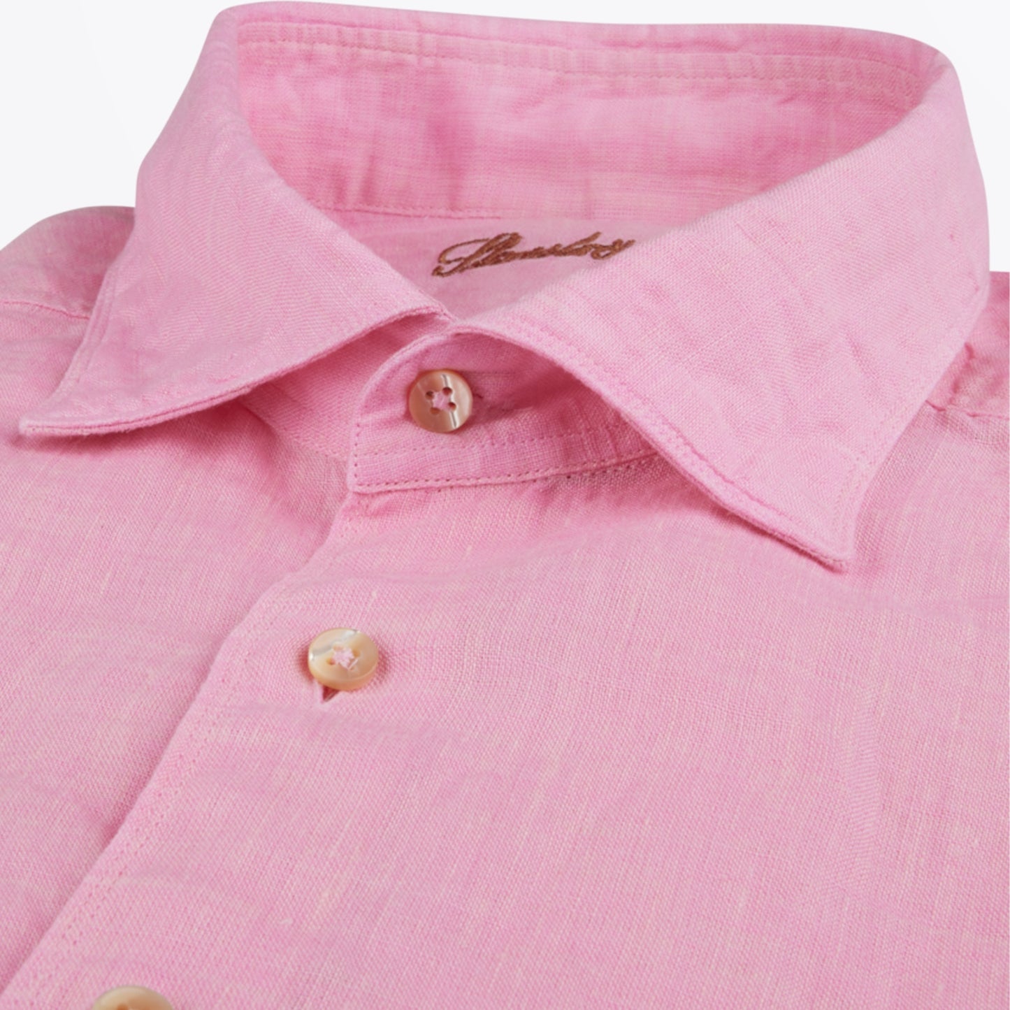Fitted Body Linen Shirt - Pink