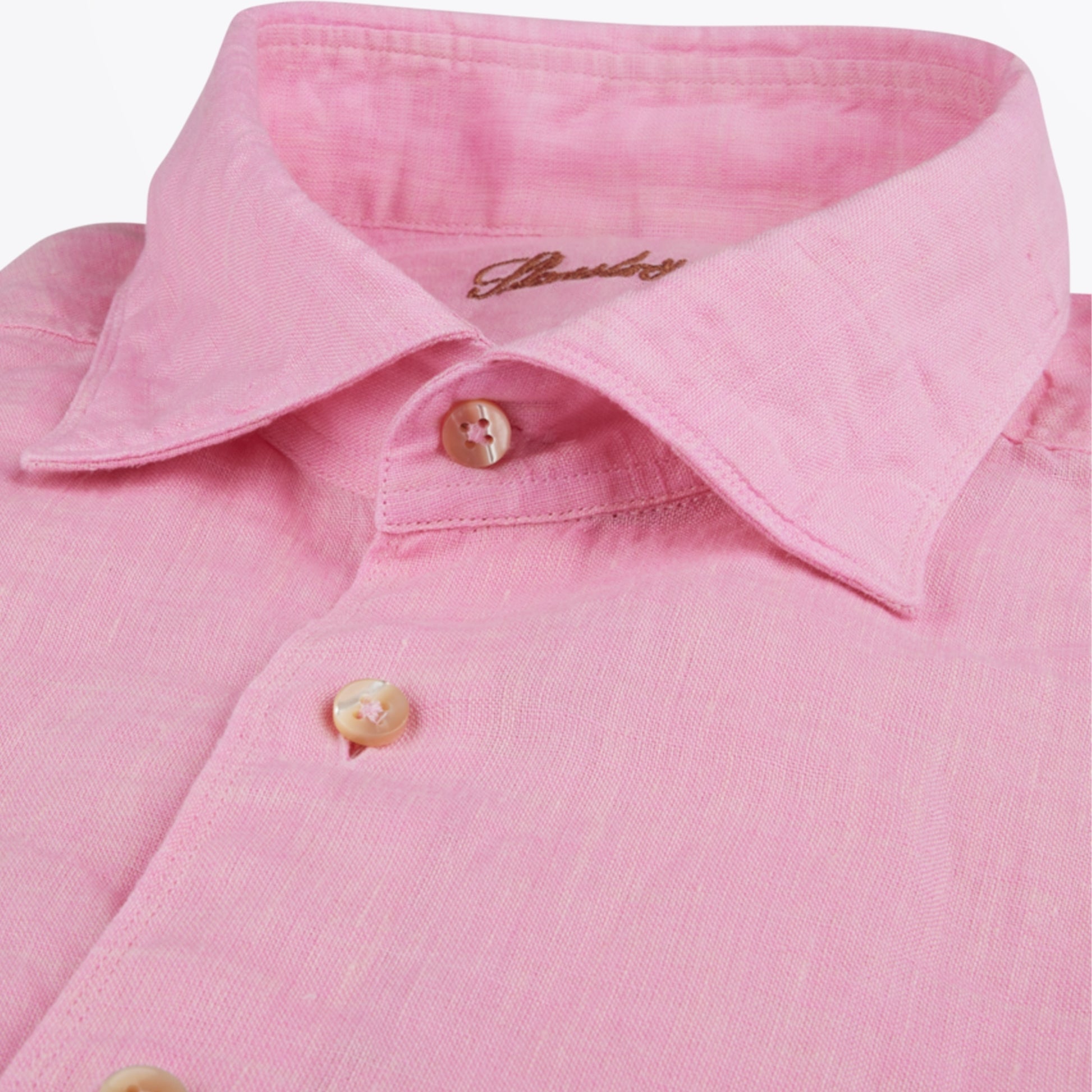 Stenstroms Fitted Body Linen Shirt - Pink