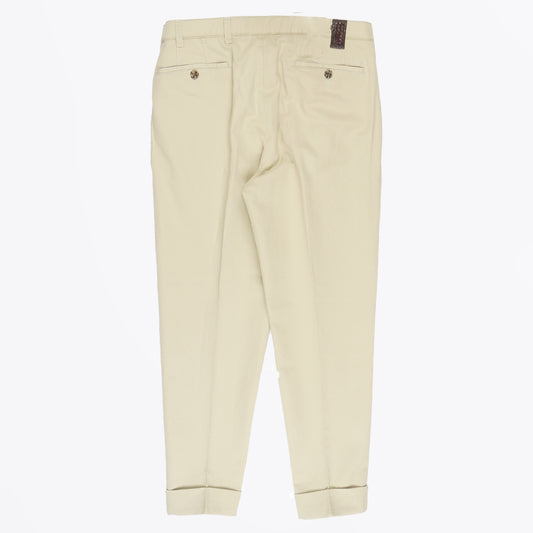- Pardus Cropped Pleat Trousers - Sand