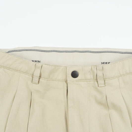 - Pardus Cropped Pleat Trousers - Sand