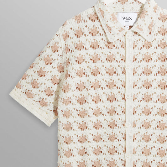 - Porto Splash Crochet Shirt - Ecru