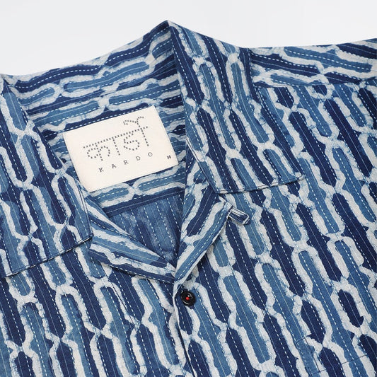 Lamar Blockprint Shirt - Indigo