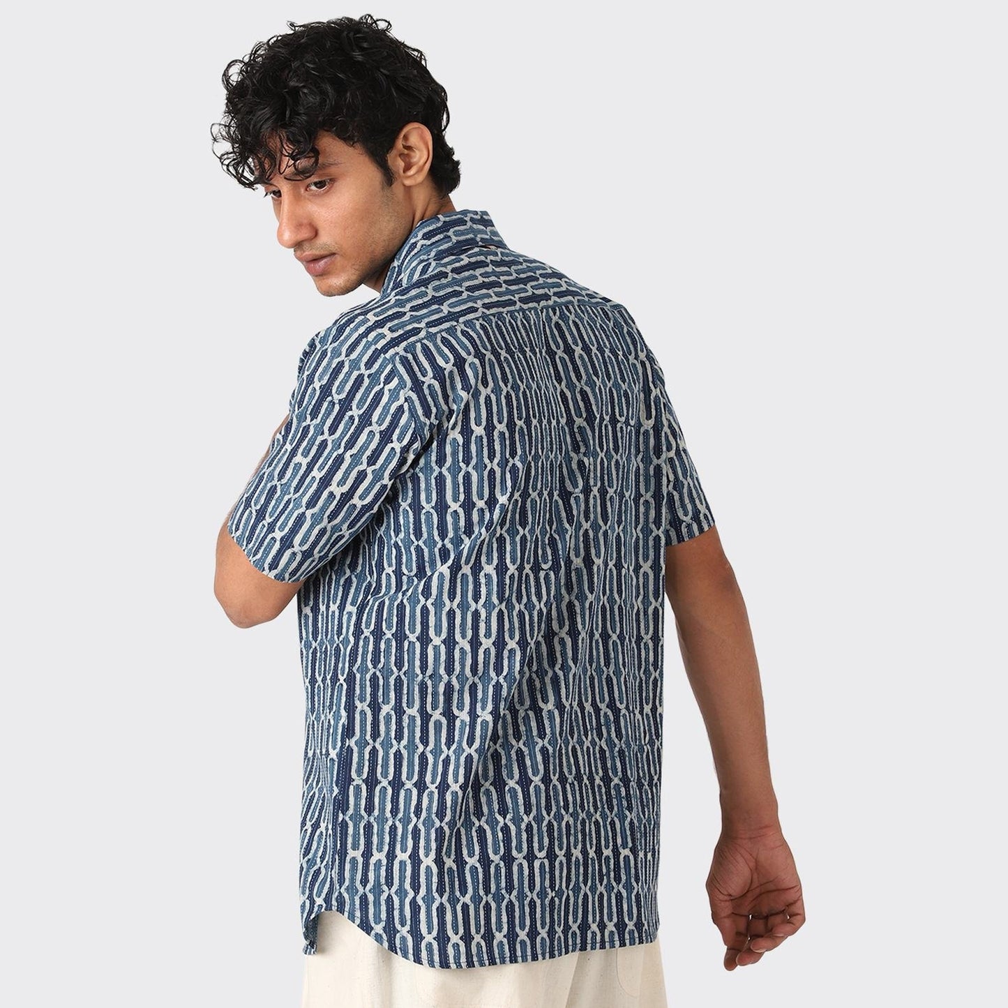 Lamar Blockprint Shirt - Indigo