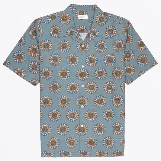 - Camp Shirt Regal Print - Smoke Blue