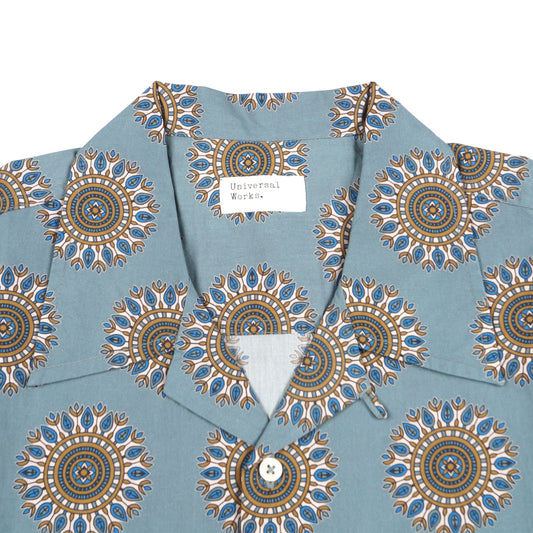 - Camp Shirt Regal Print - Smoke Blue