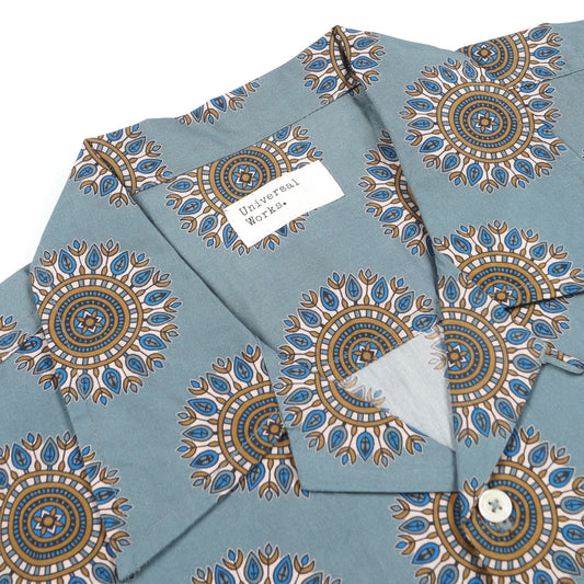 - Camp Shirt Regal Print - Smoke Blue