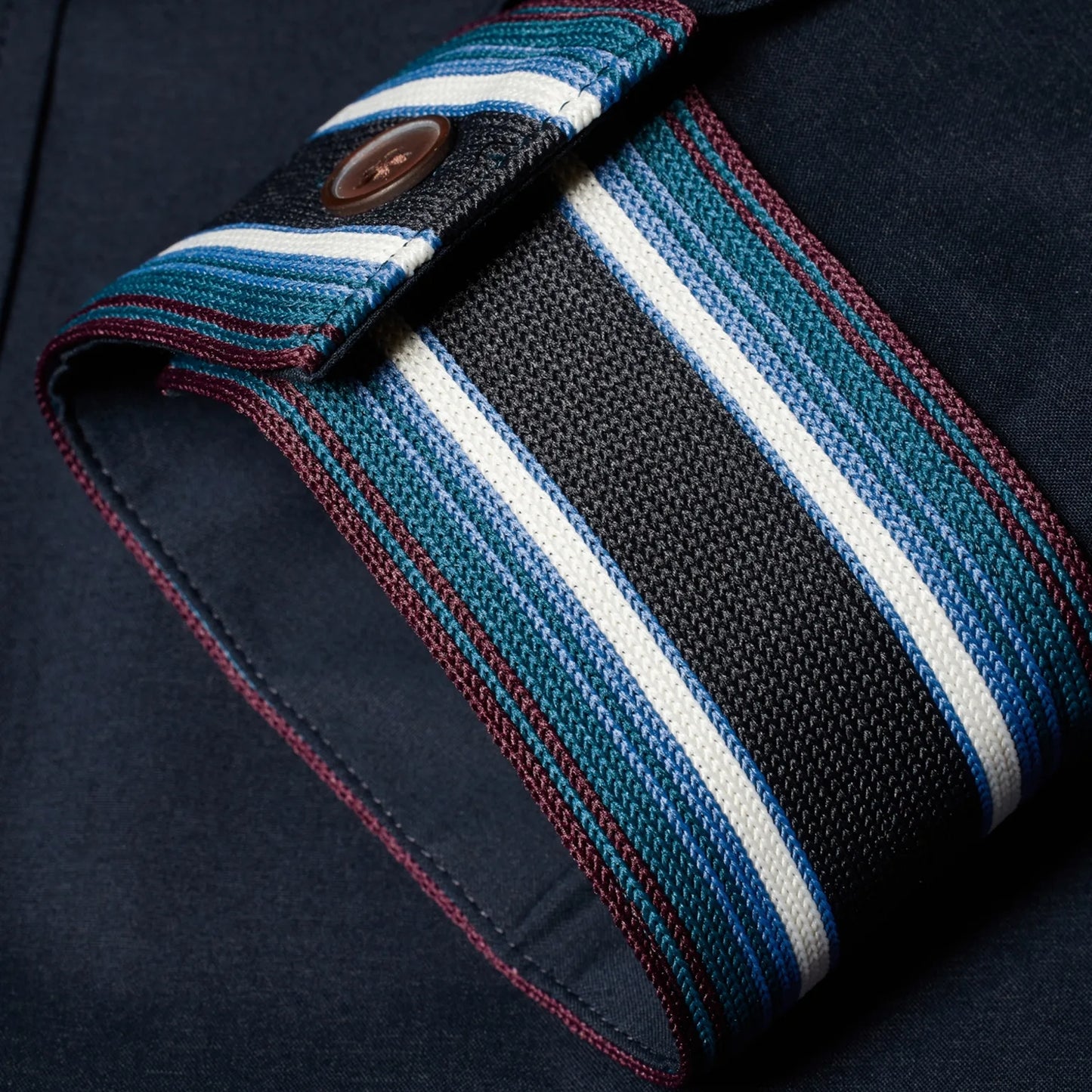 - Stripe Tape Overshirt - Navy