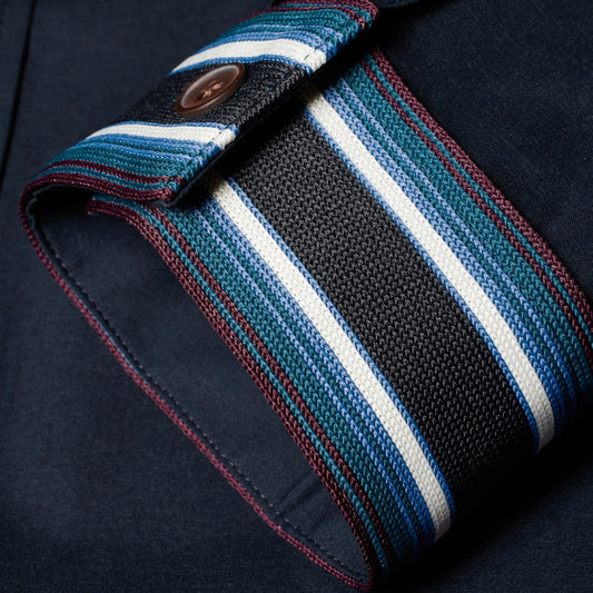 - Stripe Tape Overshirt - Navy