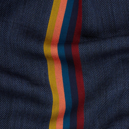 - Central Artist Stripe Scarf - Navy