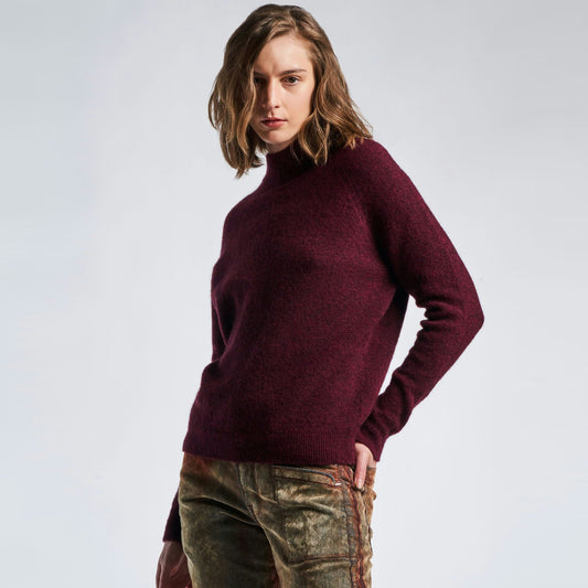 - Wind Up Knitted Sweater - Burgundy