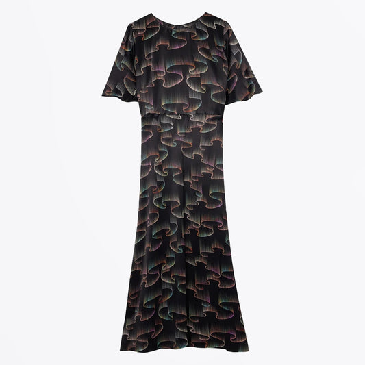 - Constellation Satin Dress - Black