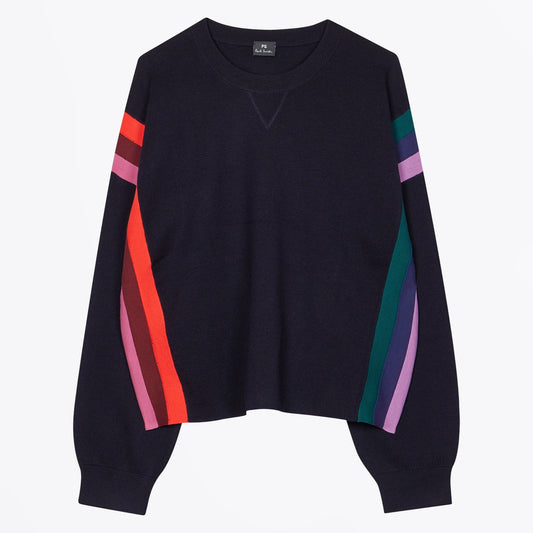 Knitted Crew Neck Sweater - Dark Navy